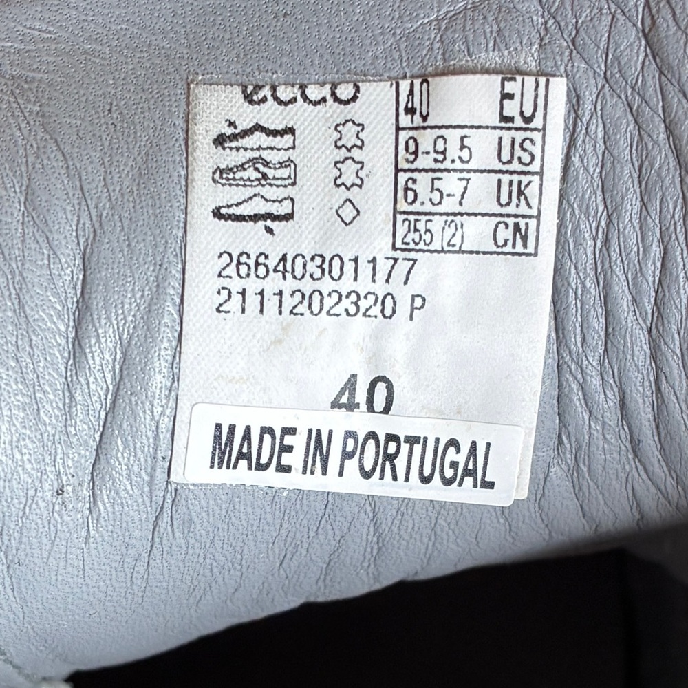 ECCO SARTORELLE GRAY/SILVER LEATHER TAILORED OXFORD EUR40. - Picture 9 of 14